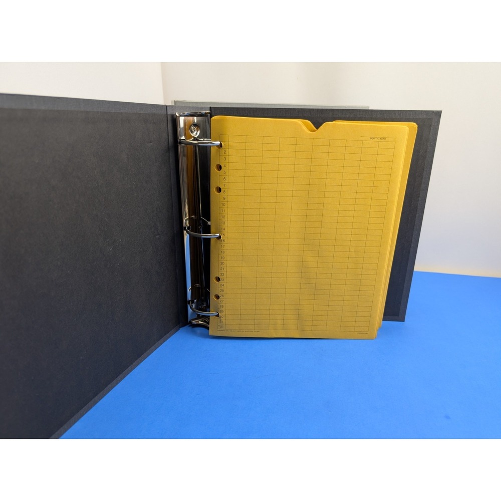 Vintage Day-Timer Planner Expense Record Book Large 2.5" 3-Ring Binder w/ Sheets